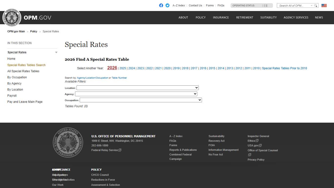Special Rates - OPM.gov