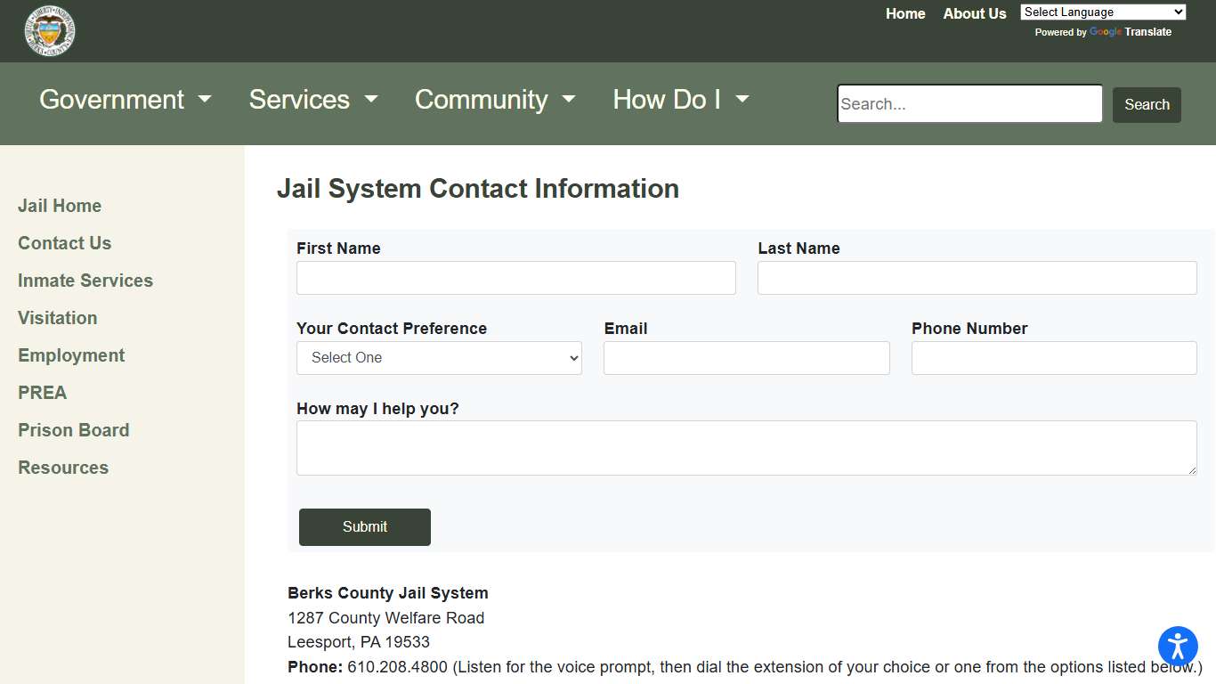 Berks County - Contact Us